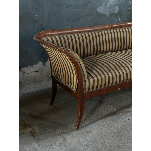 19th Century Walnut Biedermeier Settee For Sale - Image 6 of 11
