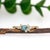 Modern Cambodian Blue Zircon Ring With Earth Mined Diamond Accents in 14k Gold | Rd 4mm, Size 6.75 For Sale - Image 3 of 7