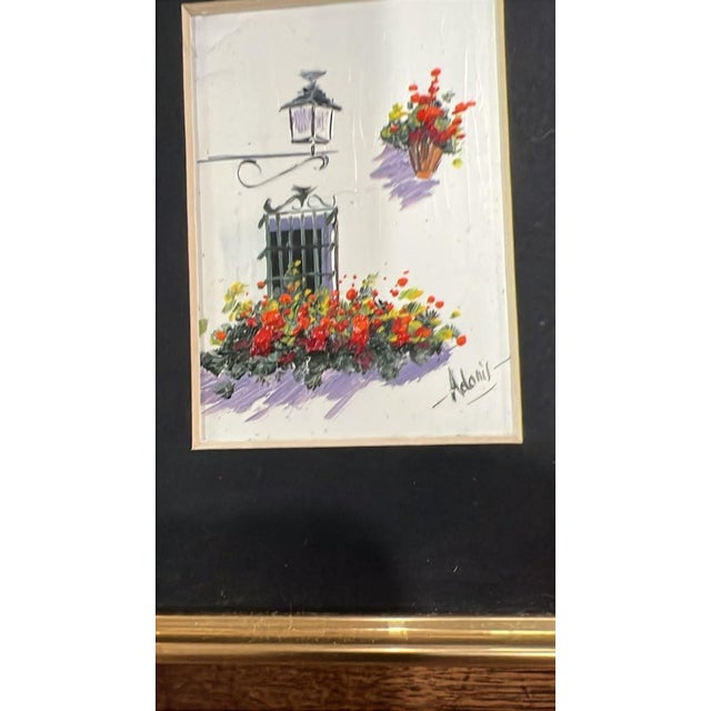 Signed Framed Miniature Architectural Oil Paintings - Set of 2 For Sale - Image 4 of 4