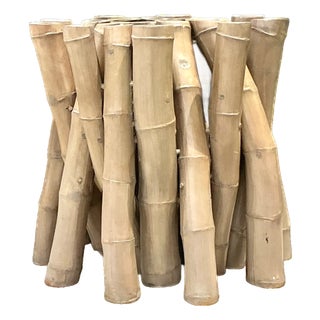 Vintage Budji Twisted Bamboo Dining Table Pedestal For Sale