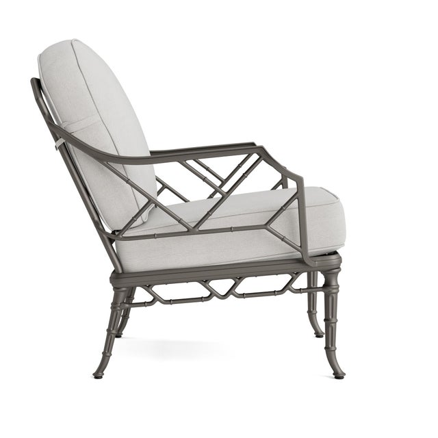 Contemporary Brown Jordan Calcutta Lounge Chair, Mica frame with Fusion Dove fabric For Sale - Image 3 of 11