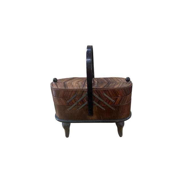 Art Deco Sewing Holder in Walnut Root, 1920s For Sale - Image 10 of 10