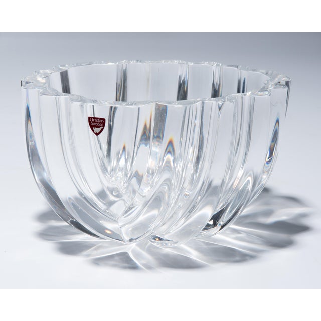 Organic Lars Hellsten Orrefors Crystal Bowl Mid Century