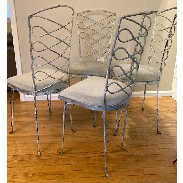 René Prou 1960s Metal Chairs in the Style of René Prou, Set of 4 Paris Seating For Sale - Image 4 of 13