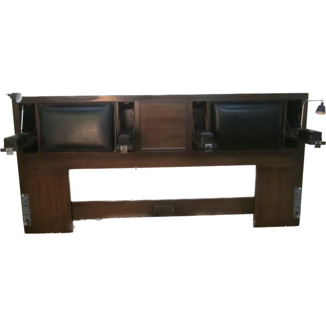 Mid-Century Modern 1960's Edward Wormley for Drexel King Size Convertible Headboard With Lights For Sale - Image 3 of 8