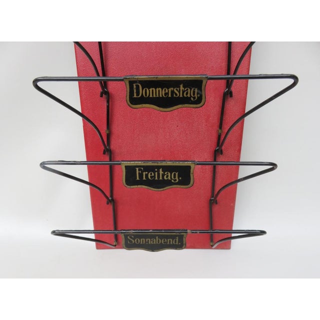 Black Art Nouveau Wall Newspaper Stand in Metal Bordeau Red, Black & Gold, 1890s For Sale - Image 8 of 15