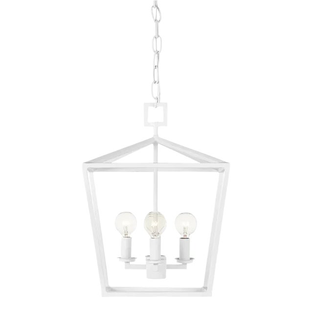 Currey & Company Denison White Small Chandelier For Sale