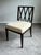 Elegant Baker Furniture side chair featuring a sophisticated geometric lattice back design with a rich dark espresso wood...