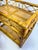 Vintage Bamboo and Cane Two-Tier Bar Cart With Brass Casters For Sale - Image 9 of 13