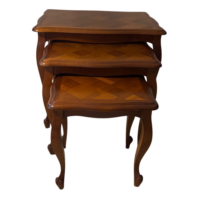 Louis XV Style Nesting Tables in Cherrywood, Set of 3 For Sale