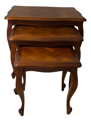 Louis XV Style Nesting Tables in Cherrywood, Set of 3