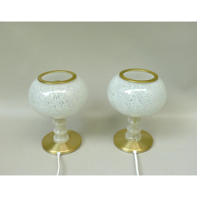 Vintage Table Lamps with Glass Lampshades from Doria Leuchten, 1960s, Set of 2 For Sale - Image 4 of 18