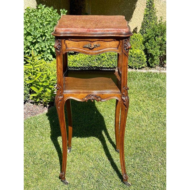Period: 19th century Style: Louis 15th - Transition Condition: Good condition "Louis XV Style Walnut Bedside Table" Louis...