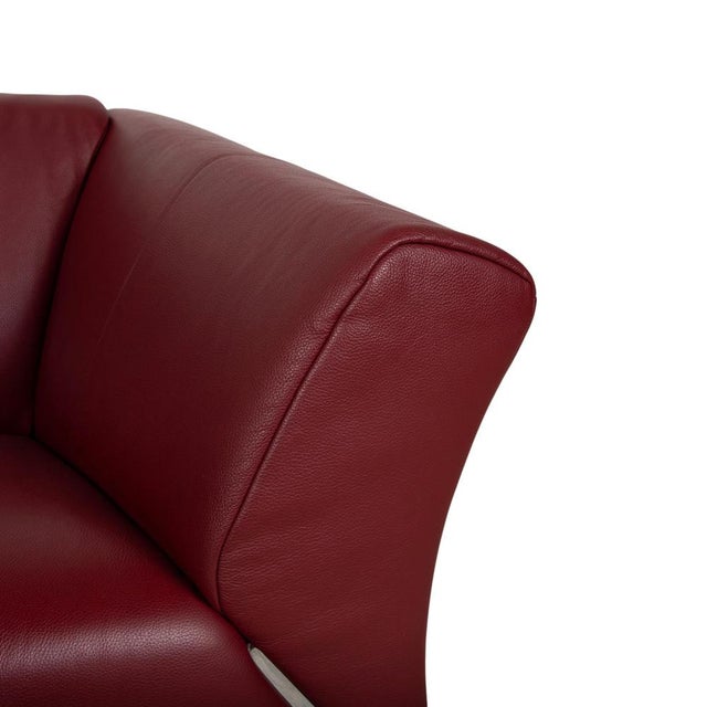 322 Leather Two-Seater Red Sofa by Rolf Benz For Sale - Image 5 of 11