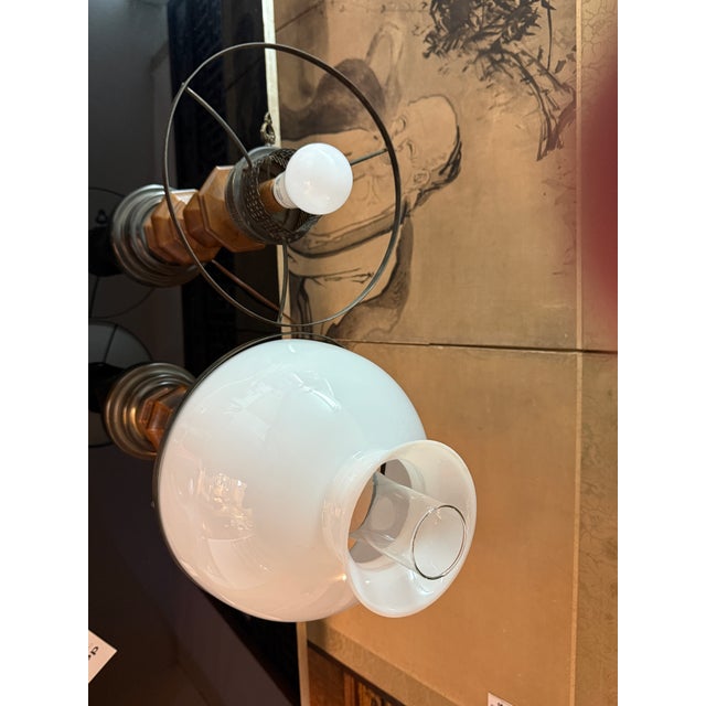 Vintage Oil-Lamp Style Table Lamps, Pair For Sale - Image 11 of 12