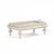 Coffee table with serving tray like top in distressed ivory finish.