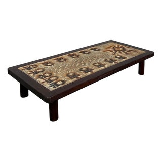 Chaty Enameled Lava Table from Vallauris, 1960s For Sale
