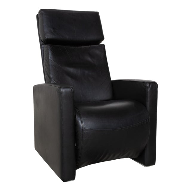 Ego Armchair in Black Leather from Rolf Benz For Sale