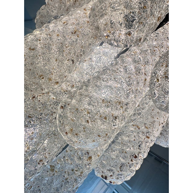 Murano Mid-Century Modern Venetian“Conchiglie” Murano Glass Cascade Black Nikel Chandelier For Sale - Image 4 of 7