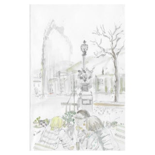 1980s Myriam Cahn Geneva Switzerland Watercolor For Sale