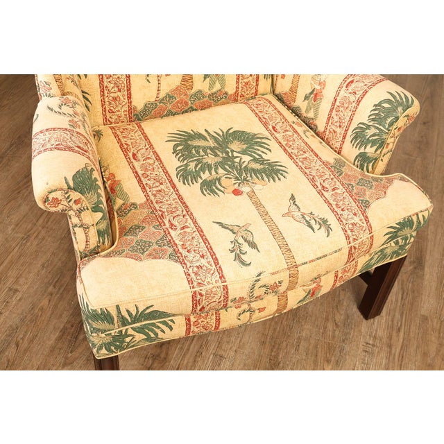 Kittinger Williamsburg Adaptation Chippendale Style Mahogany Wing Chair For Sale - Image 10 of 18