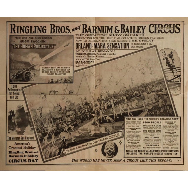 1931 American Circus Advertisement, Ringling Bros, Barnum Bailey Circus Courriers - The Thriller Supreme For Sale - Image 4 of 4