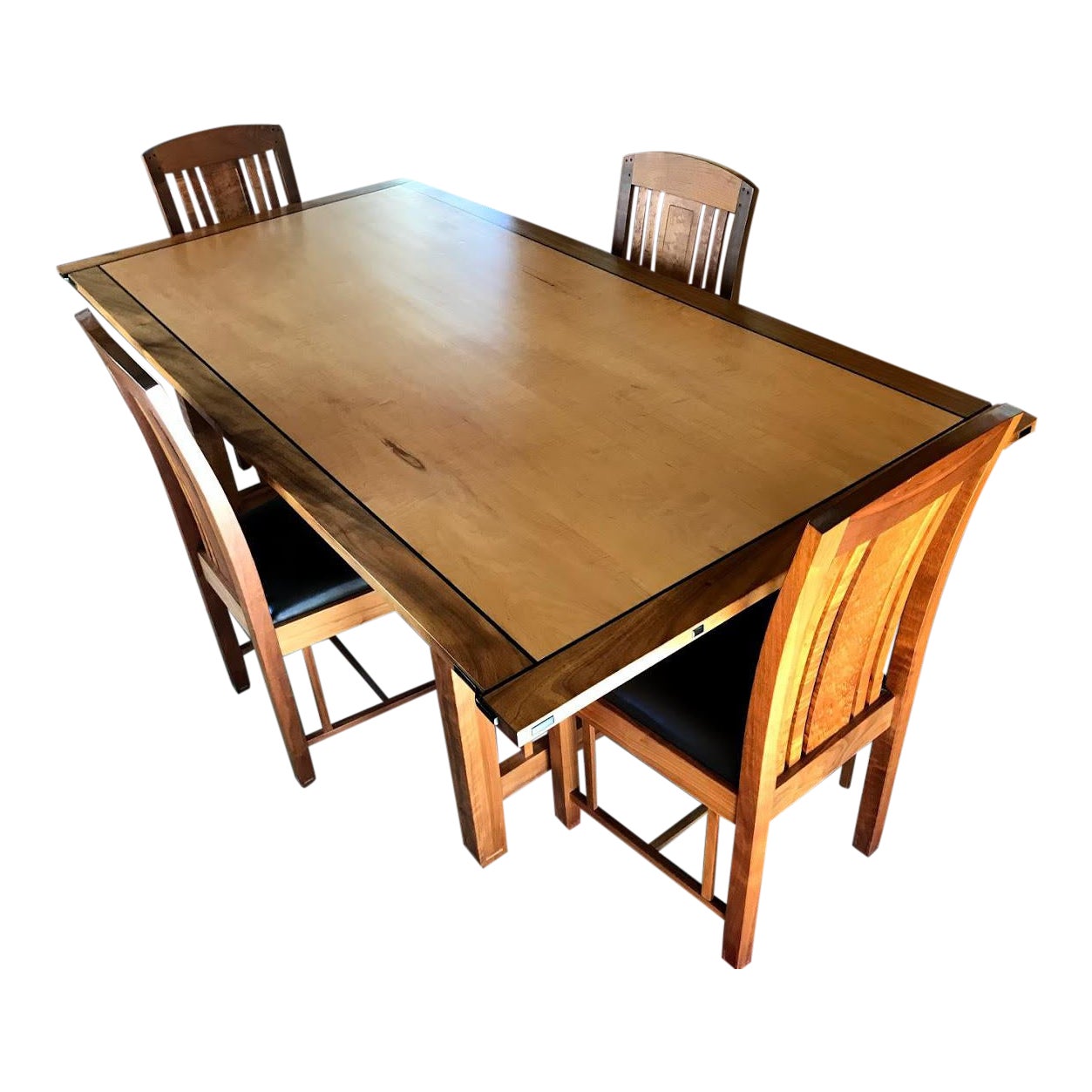 Handcrafted Craftsman Dining Set By David Gray 5 Pieces Chairish