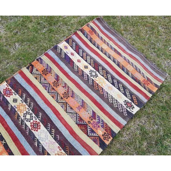 Turkish 1970s Vintage Woven Turkish Kilim Runner - 2′7″ × 9′8″ For Sale - Image 3 of 9