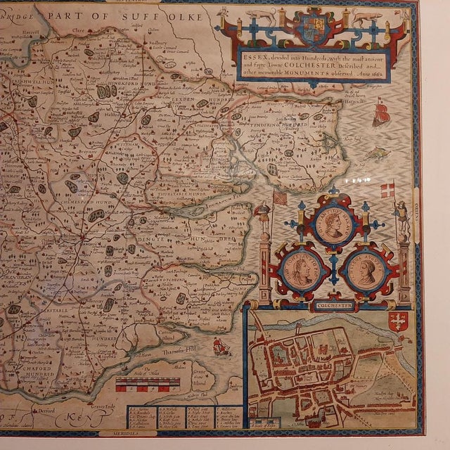 Antique Map of Essex by Overton, 1710 For Sale - Image 4 of 5