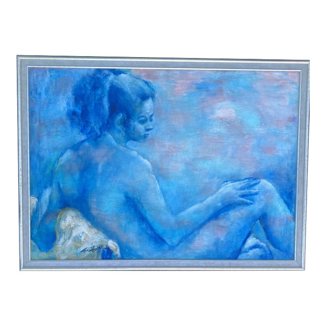 1980’s Original Vintage Abstract Expressionist Female Nude Painting Thelma Thal For Sale