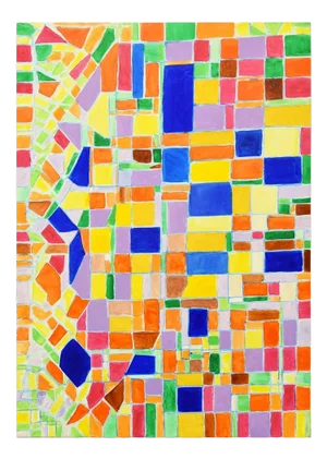 Giorgio Lo Fermo, Geometric Grid, Original Oil on Canvas, 2019