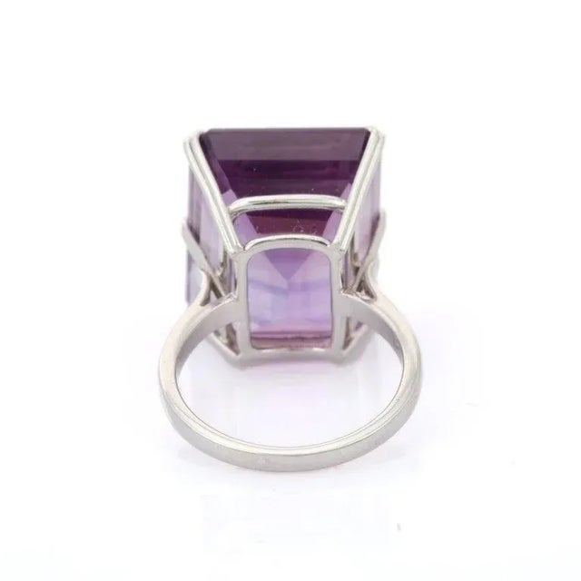 Art Deco VRJewels Art Deco 23.70 Ct. Octagon Amethyst Big Cocktail Ring Size 7 For Sale - Image 3 of 10