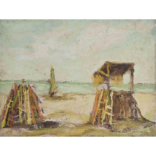 Oil on canvas realized by Franco Marzilli (1934-2010) in 1970s. Hand signed lower right. Very good condition. Franco...