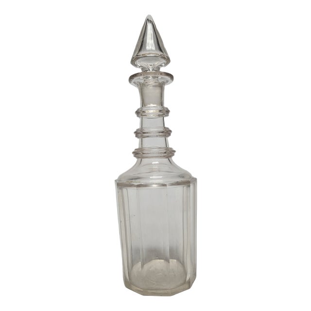 Biedermeier Crystal Carafe, Denmark, 1890s For Sale