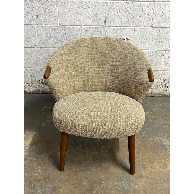 Mid-Century Modern Vintage 1960s Danish Mid-Century Bent Møller Jepsen Teak Upholstered "Tv" Lounge Chair For Sale - Image 3 of 7