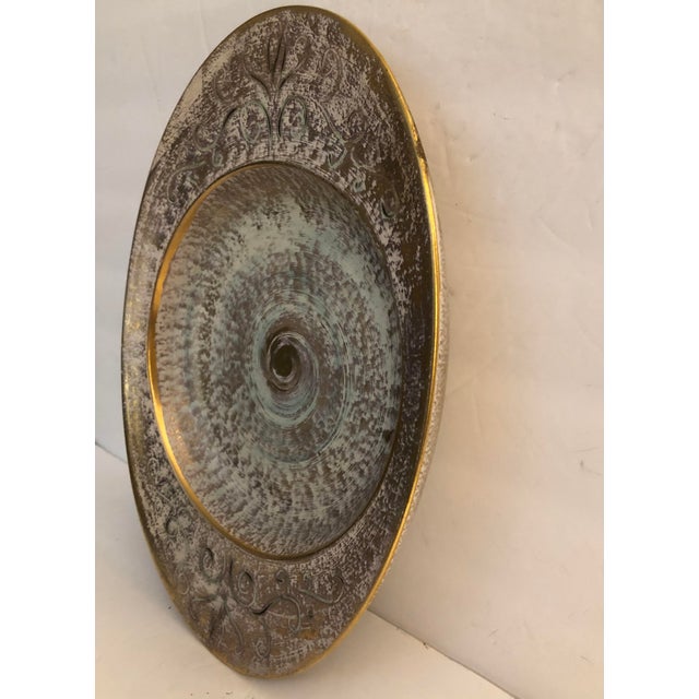 1960s Stangl Gold and Turquoise Decorative Bowl For Sale - Image 6 of 11