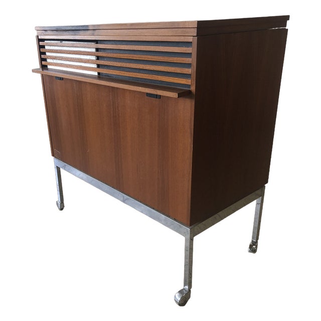 60s J. Design Bar Cabinet Sideboard Bar Wagon Teak, Unkns For Sale