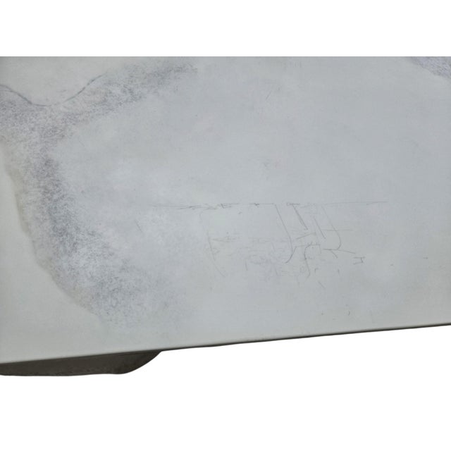 Vintage Postmodern Faux Goatskin Console Table Karl Springer Style Lacquered For Sale - Image 17 of 18