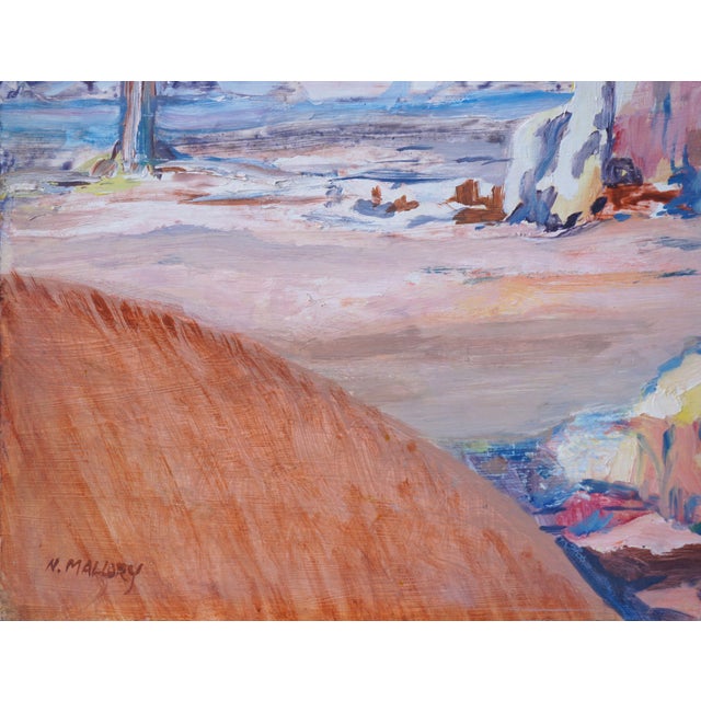 Monument Valley Landscape Painting, American Impressionist, Circa 1945 by N. Mallory For Sale - Image 4 of 5