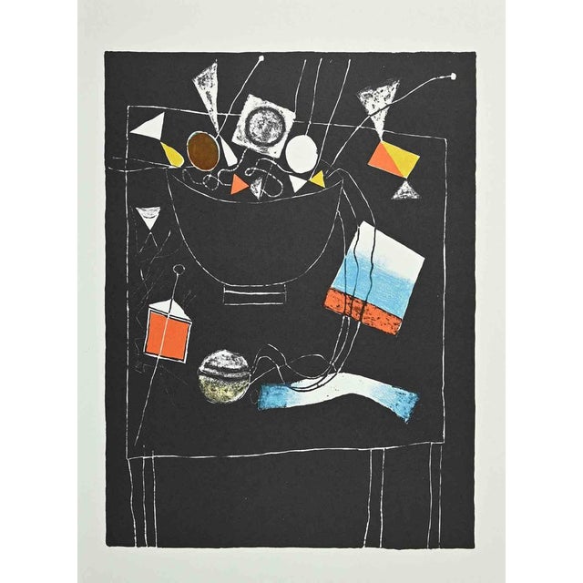 Still Life is a Vintage Offset Print on ivory-colored paper, realized by Franco Gentilini (Italian Painter, 1909-1981) in...