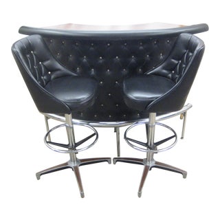 1960s Mid-Century Chromcraft Bar and Two Stools - 3 Pieces For Sale