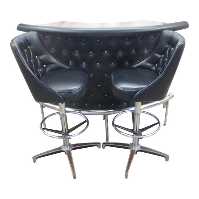 1960s MidCentury Chromcraft Bar and Two Stools 3 Pieces Chairish