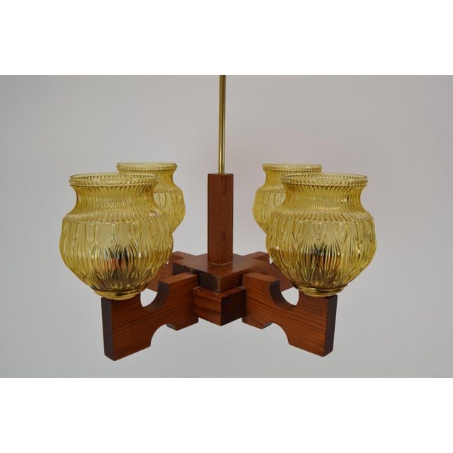 Wood Ceiling Light, 1980s For Sale - Image 6 of 10