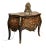 French Rococo Bombe Commode With Marble Top, Floral Inlay & Gilded Bronze Details For Sale
