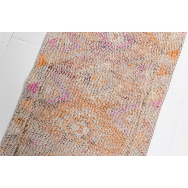 Tan Handmade Oushak Vintage Runner For Sale - Image 8 of 10