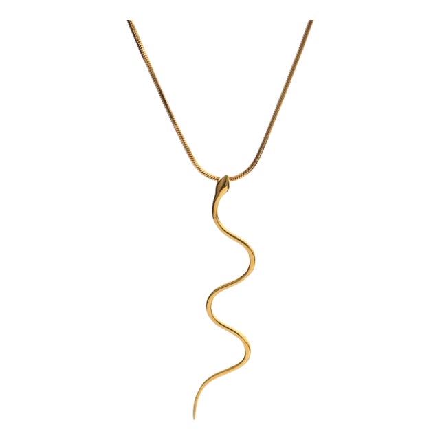 Eternal Serpent Gold Necklace For Sale