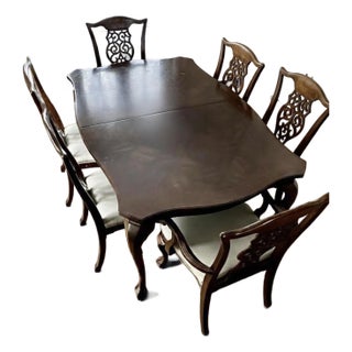 Antique Chippendale Mahogany Dining Set, Ball and Claw Foot, 6 Chairs For Sale