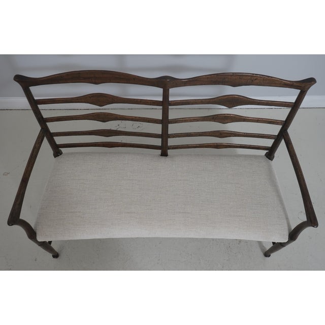Traditional Jonathan Charles Country Ladder Back Settee For Sale - Image 3 of 18