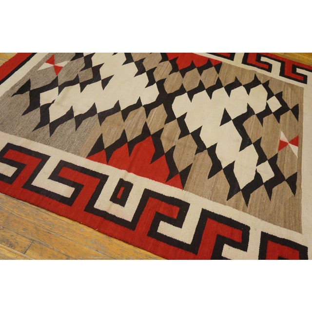 Early 20th Century American Navajo Carpet ( 5'6" x 6'6" - 168 x 198 ) Antique Navajo Native American 1925 Rug, Country of...