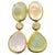 Bochic "Capri" Rose Quartz & Multi Gem Italian Earrings Set 18K Gold & Silver For Sale - Image 15 of 18